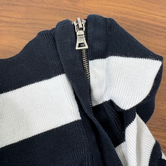 Lane Bryant Black White Striped Asymmetrical Zip Sweater Womens Plus Size 18 20 - Picture 4 of 13